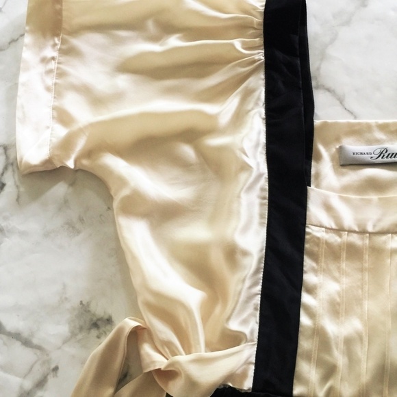 Richard Ruiz Silk Tie Waist Pinafore Apron Style Dress with Pockets NWOT - Picture 5 of 8